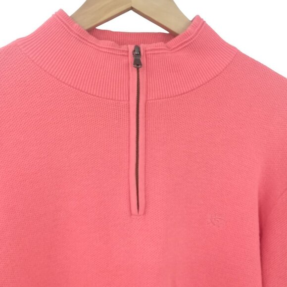 Southern Tide The Skipjack 1/4 Zip Pullover Sweater Size L Mens Golf Coral Shirt - Picture 3 of 8